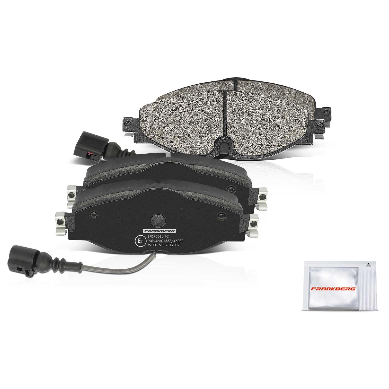 Frankberg Set freni incl. 2x Dischi Freno + 4x Pastiglie dei Freni Anteriore Compatibile con Passa.t Variante 3G5 CB5 Golf VII 5G1 BE1 BE2 BQ1 Replace# JZW615301H, 5C0615301B