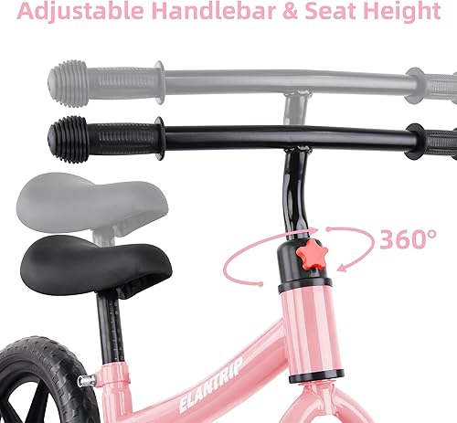 Miniatura 4 de Elantrip Bicicleta de equilibrio, bicicleta negra ligera para niños de 1 a 3 años, juguetes de regalo de cumpleaños para niños y niñas de 1 a 3