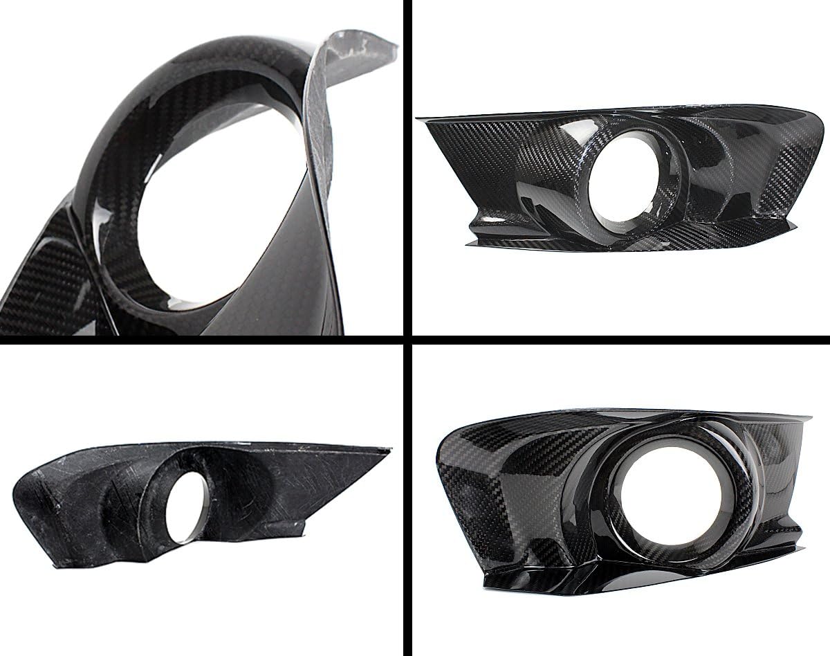 Real Carbon Fiber Front Bumper Fog Light Bezel Cover Compatible with for 2015-2017 Ford Mustang GT S550