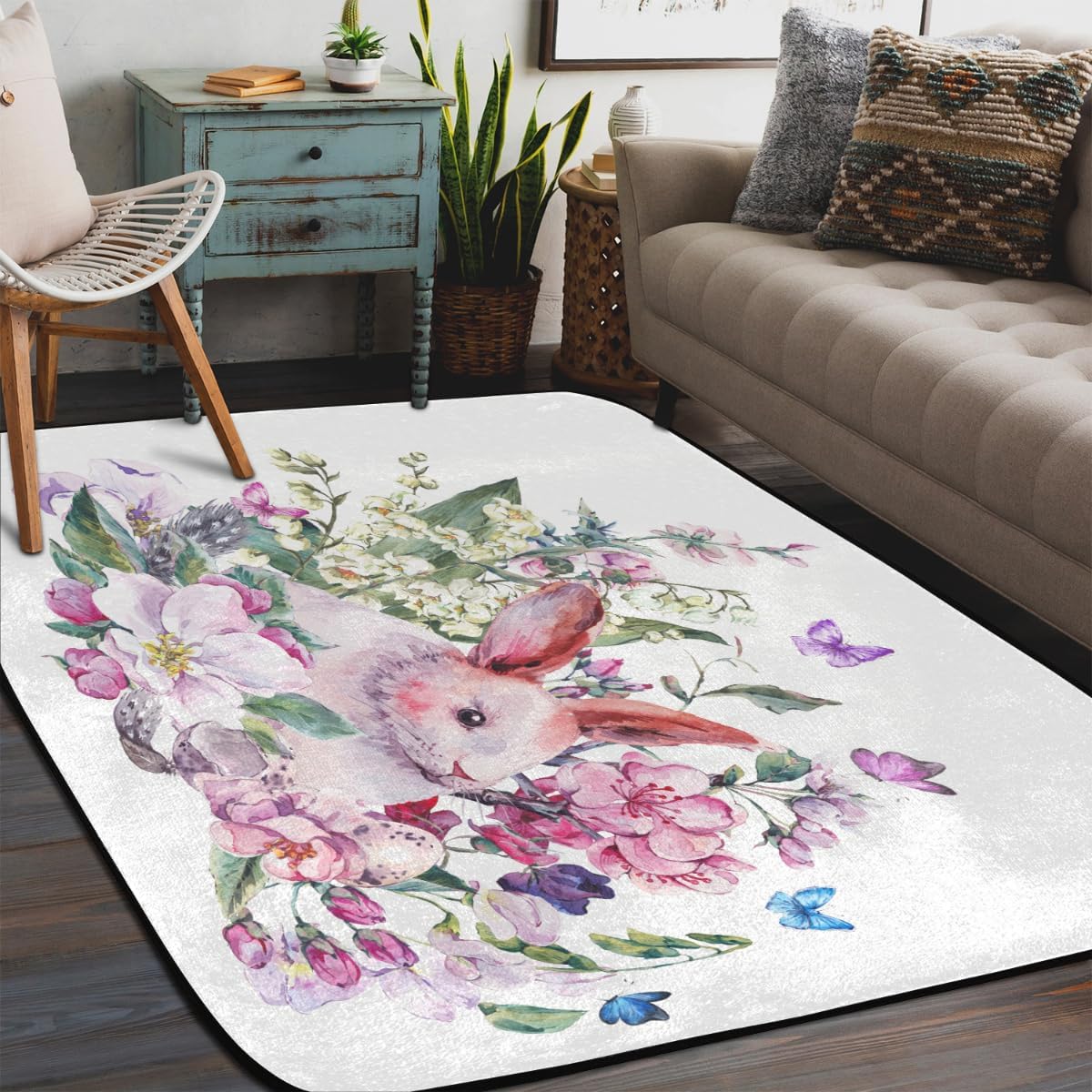 Bathroom Rug Mat 58x80 in, Non Slip Rug Pads for Hardwood Floors and Tiles, Reusable and Washable Tape for Area Rugs, Dual Sided Adhesive Gripper Keep Corners Flat