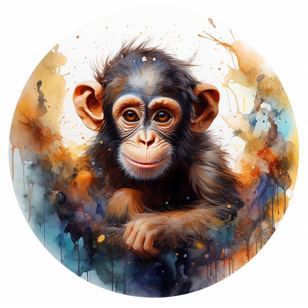 DIY Stamped Cross Stitch Kits Cute Monkey for Beginners Easy 11CT Needlepoint Embroidery Counted Cross Stitch Kits Art Craft Wall Decoration and Gift 50x50cm