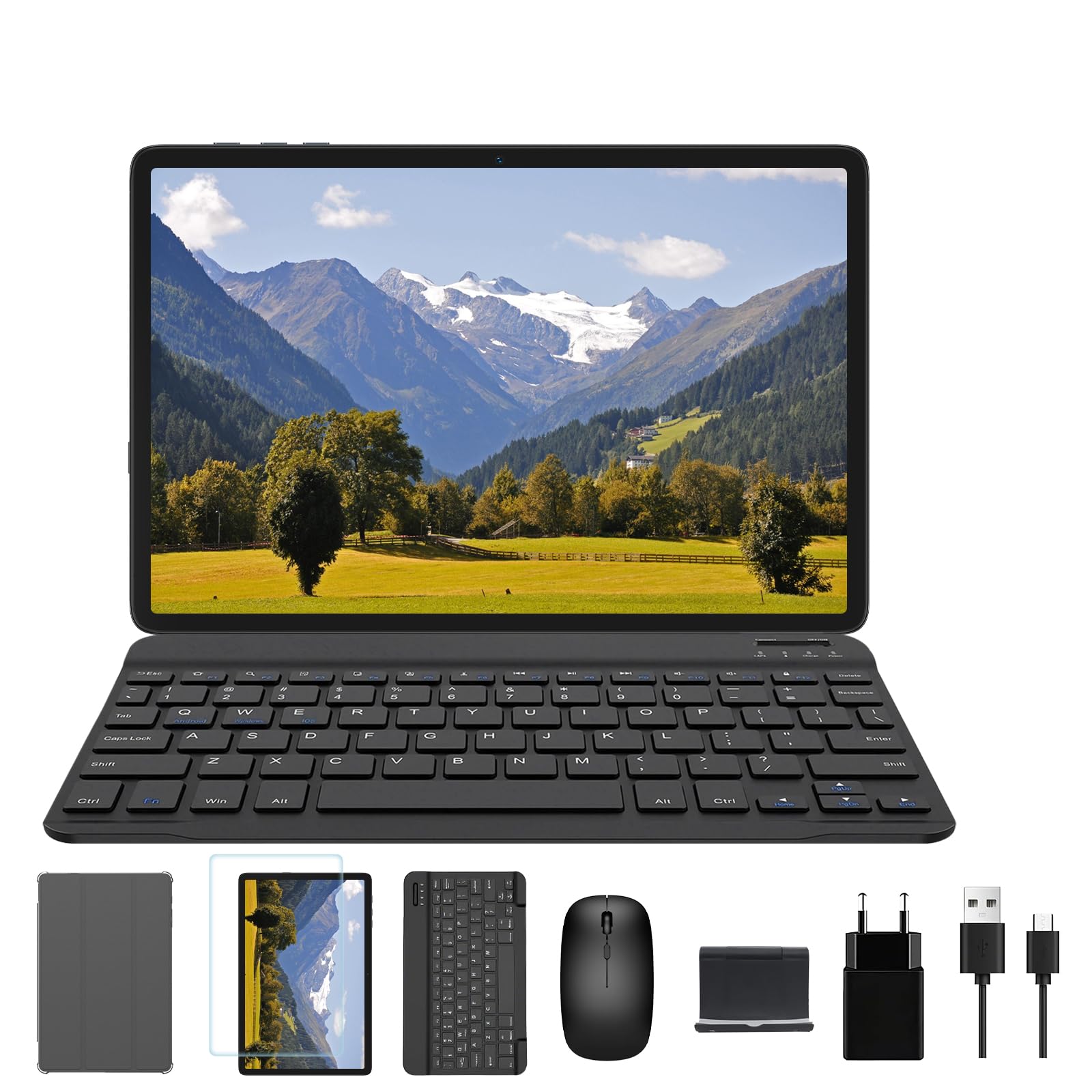 TABWEE T12Pro Android 16 Tablet con Teclado, 2.8K QHD+, Helio G100 | Tablet 11 Pulgadas con Tarjeta Sim, 32 GB RAM+256 GB ROM, 8000 mAh, 13 MP+8 MP, Widevine L1, Gemini AI (4 Años de Garantía)