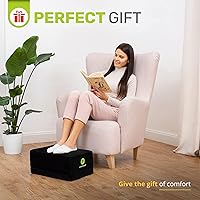 Vista 8 de ErgoFoam Reposapiés XL para debajo del escritorio en el trabajo para taburetes y sillas altas, respaldado por quiropráctico, reposapiés ajustable 2