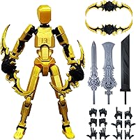 T13 Titan 13 Action Figure Set with Accessories - Durable 3D Printed Gold Figure, Replaceable Hands, Easter Basket Stuffers for Boys