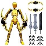 T13 Action Figure Set,Titan 13 Action Figure with Multiple Accessories,Christmas Stocking Stuffers for Kids (Gold)