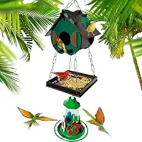 Casinha De Passarinhos Comedouro Bebedouro Para Beija-flores Livres (Verde)