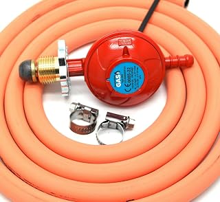 Hg Handwheel Propane Gas Regulator & 1M Hose + 2 Clips Fits Calor Gas/Flogas
