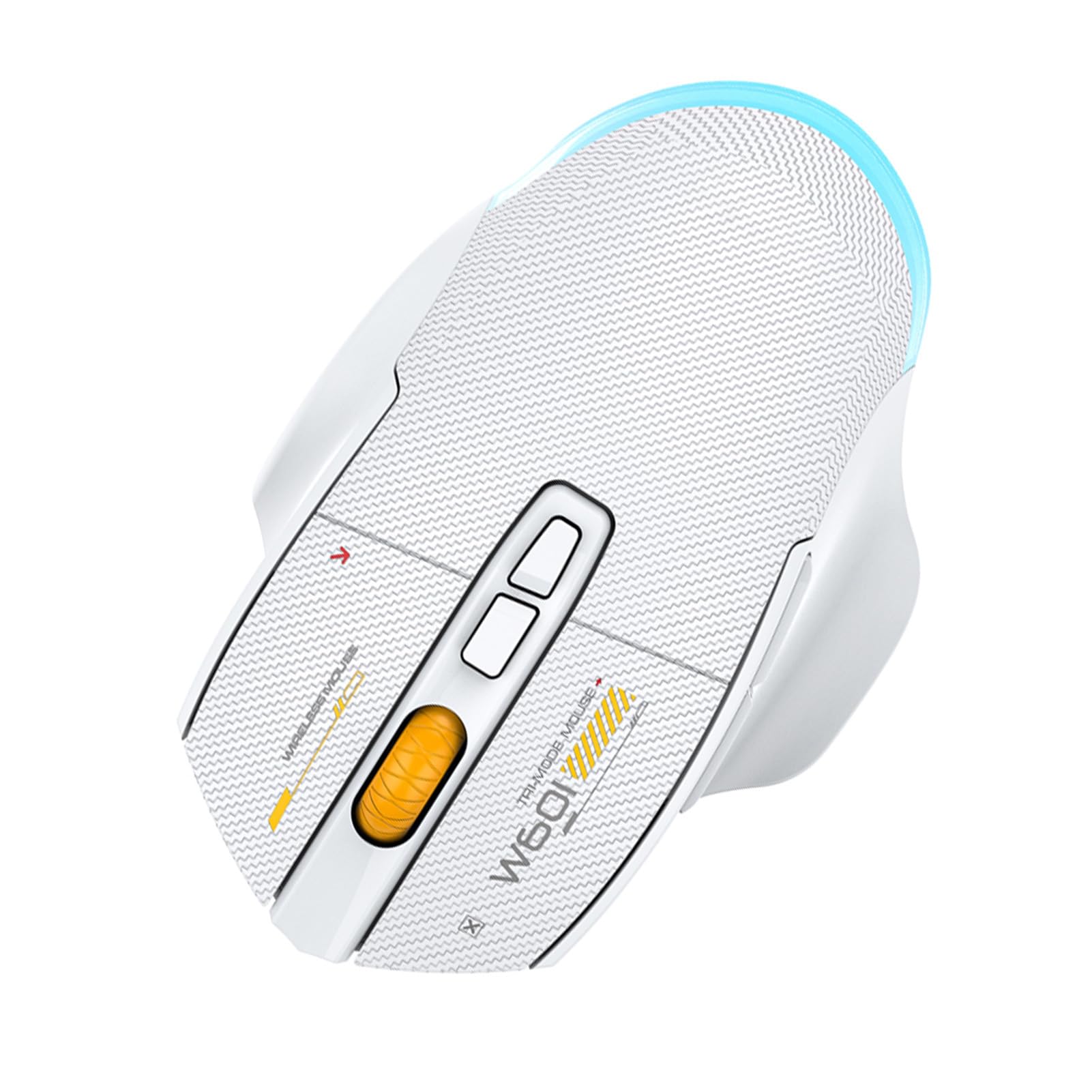 Fockety Mouse da Gioco Wireless, Mouse da Gioco Ergonomici per Computer con connettività a 3 modalità, Luci RGB Personalizzabili e 7 Pulsanti Programmabili (WHITE)
