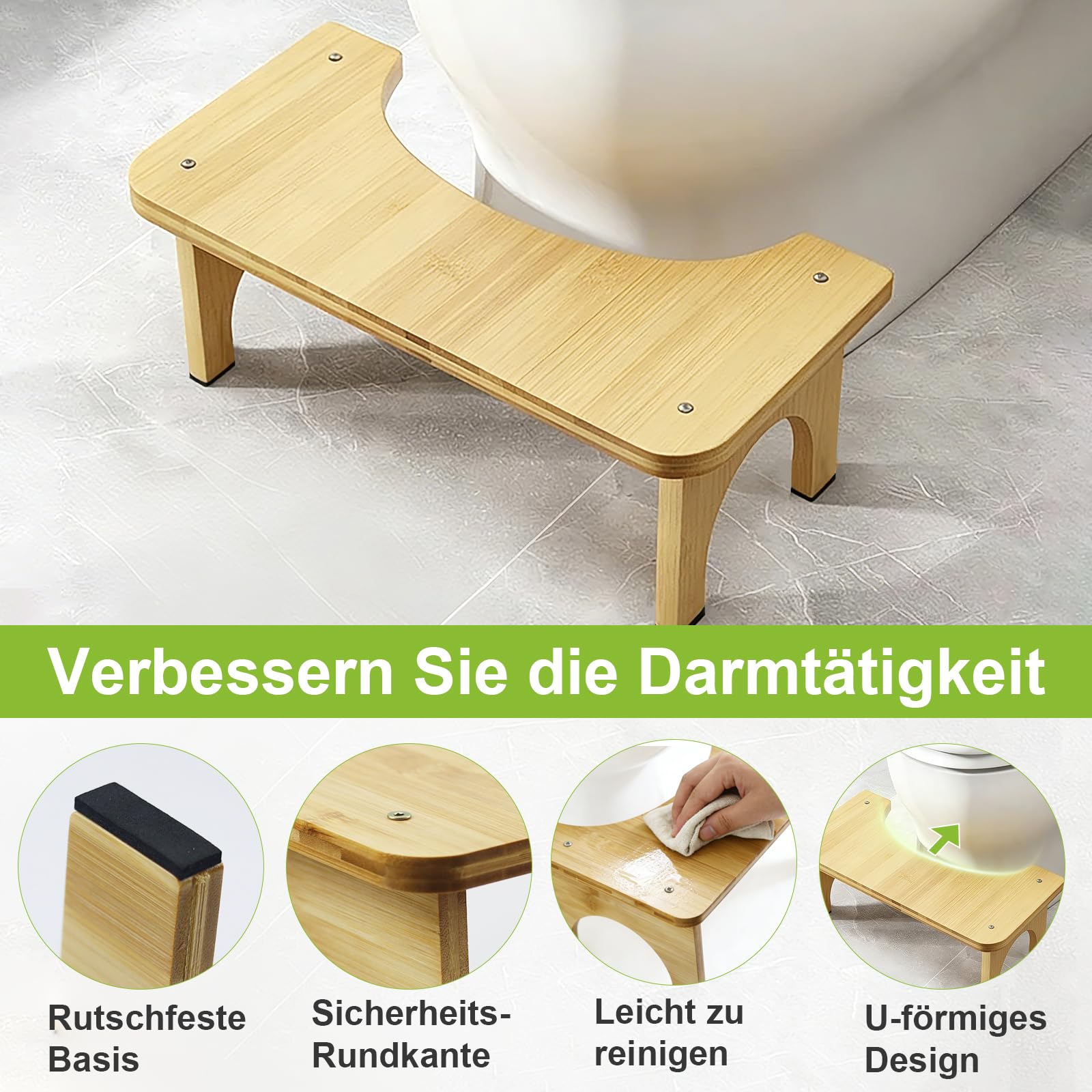 HA BIN Sgabello WC per Adulti e Bambini, Sgabello Toilette per una Posizione Naturale e Migliore Digestione, Klohocker Ergonomico per Bagno Toilet stool