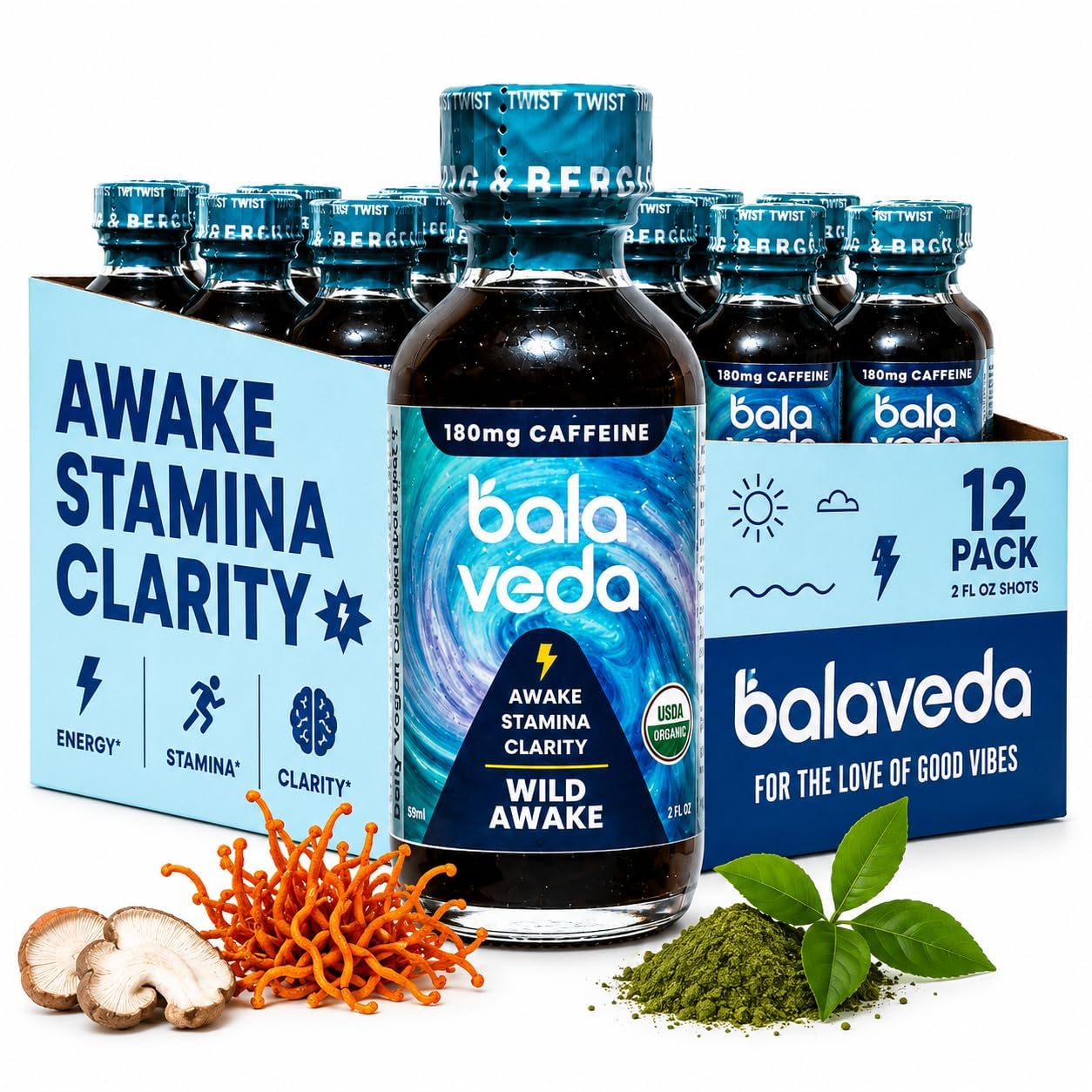balaveda Organic Wellness Shots Variety Pack, 12-Pack, 2oz Glass Bottles — Amazon image 12