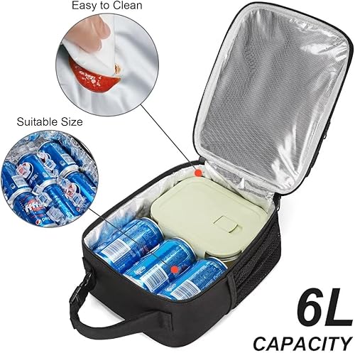 Miniatura 3 de HSHRICH Lonchera para hombres y mujeres, lonchera portátil reutilizable con aislamiento, bolsa de almuerzo pequeña para adultos, para oficina,