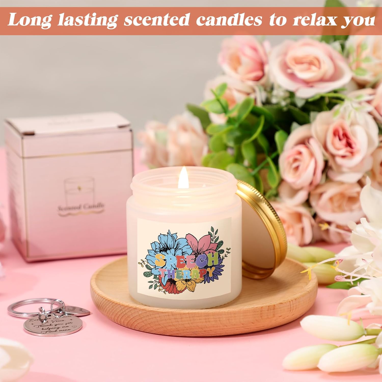 6 Pcs Speech Therapy Gifts Speech Language Pathologist Appreciation Birthday Gifts Set for Assistant Therapist, Pathologist, Teacher with 17 oz Glass Cup Canvas Tote Bag - Image 4