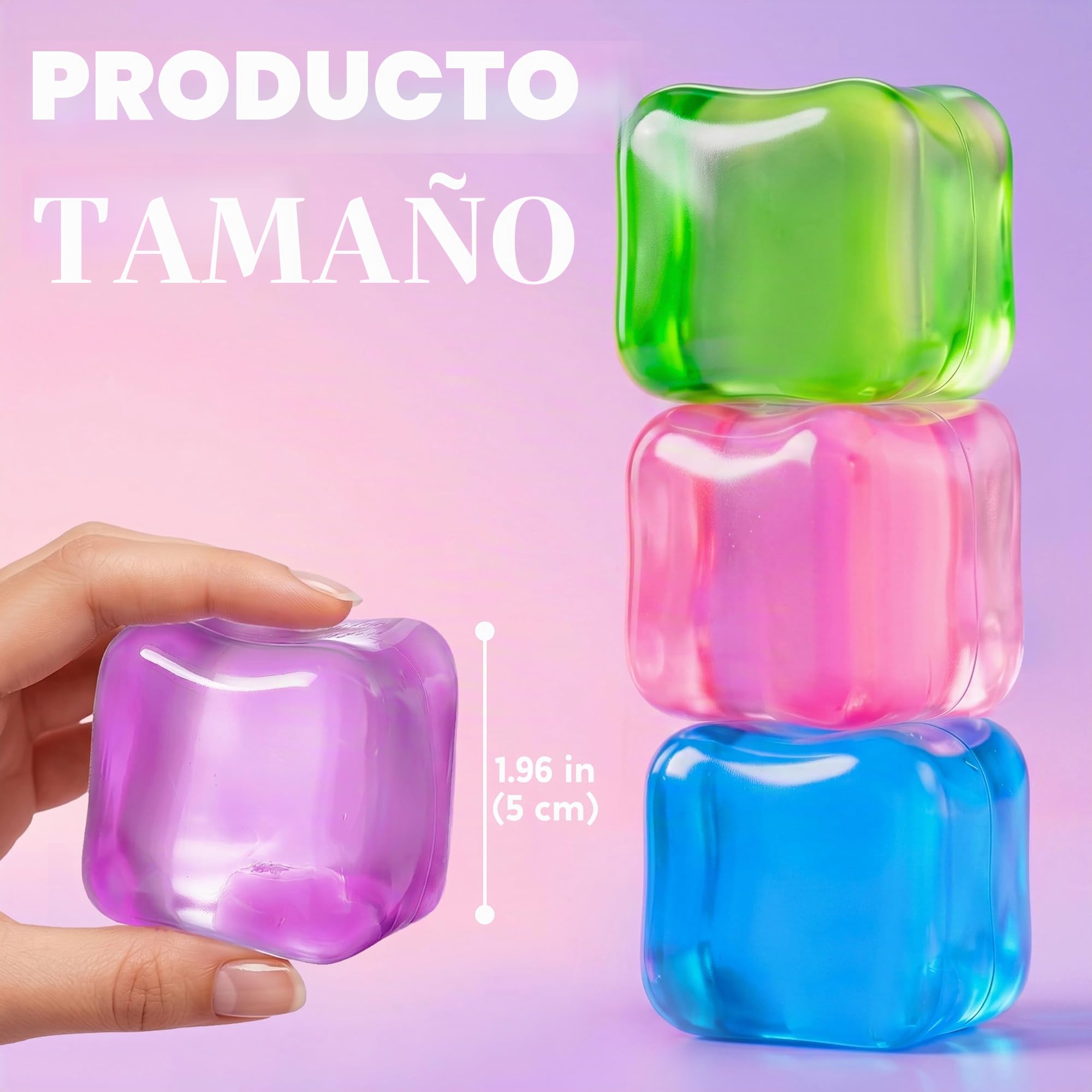 JOYIN 4 piezas de cubo de estrés, bola de estrés en forma de cubo, cubo de 5 cm de juguete antiestrés de alta compresión, juguetes sensoriales con forma de retorno lenta para adultos, regalos de