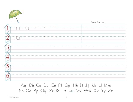 K5 Writing Tablet - Abeka 5 Year Old Kindergarten Manuscript Penmanship Student Lined Writing Paper