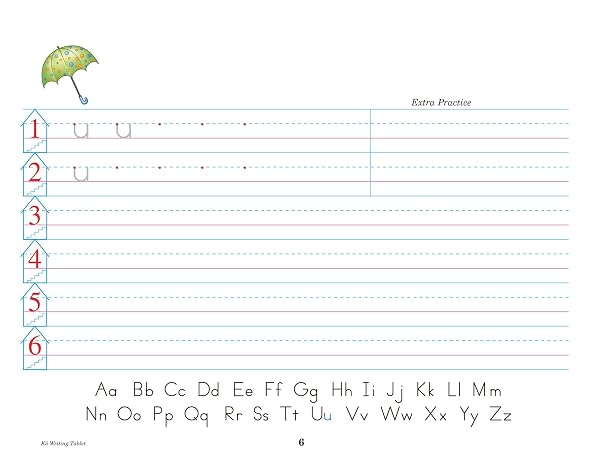 K5 Writing Tablet - Abeka 5 Year Old Kindergarten Manuscript Penmanship Student Lined Writing Paper