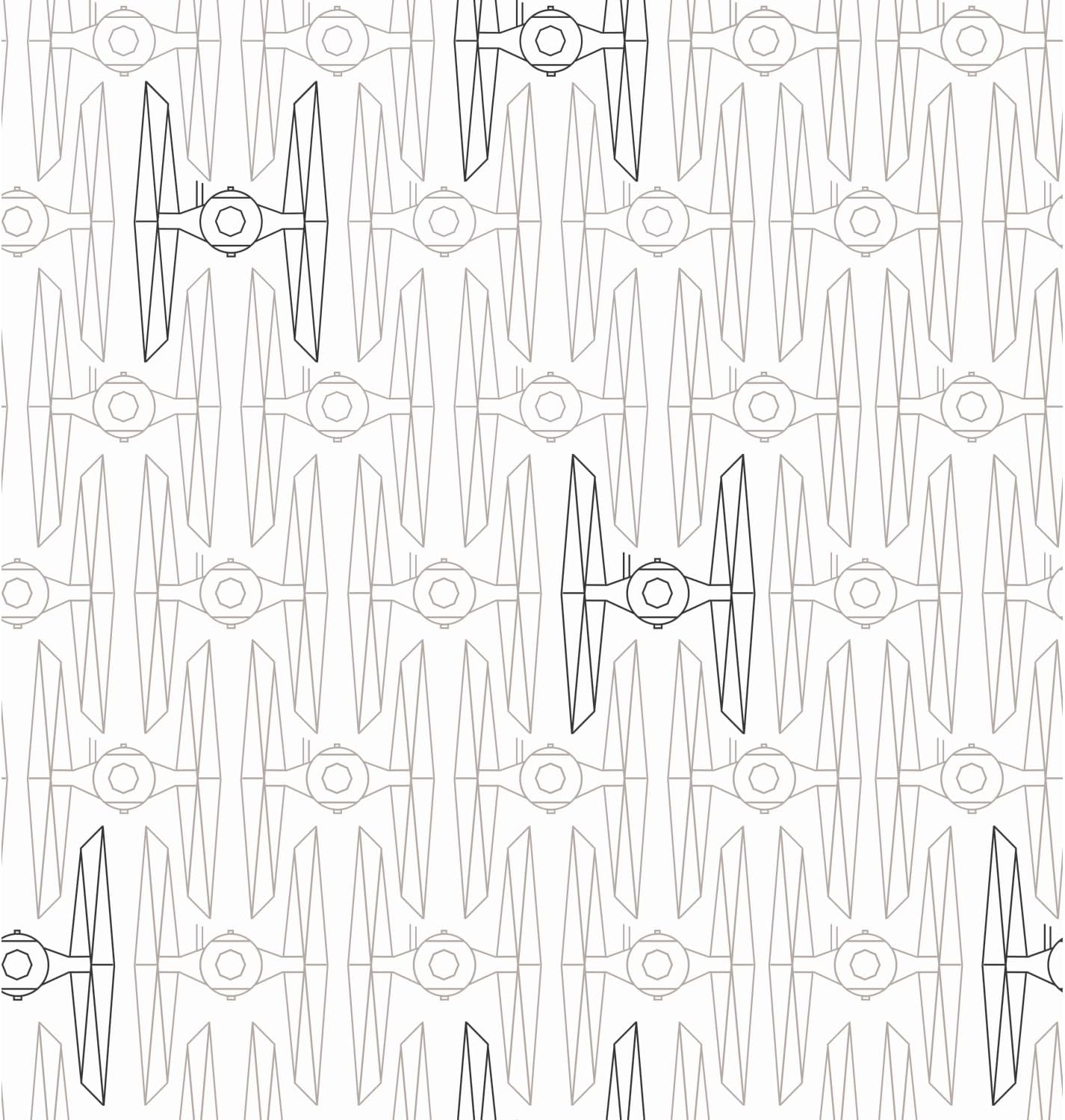 Star Wars Tie Fighter Grey Peel & Stick Wallpaper by RoomMates, RMK11783RL