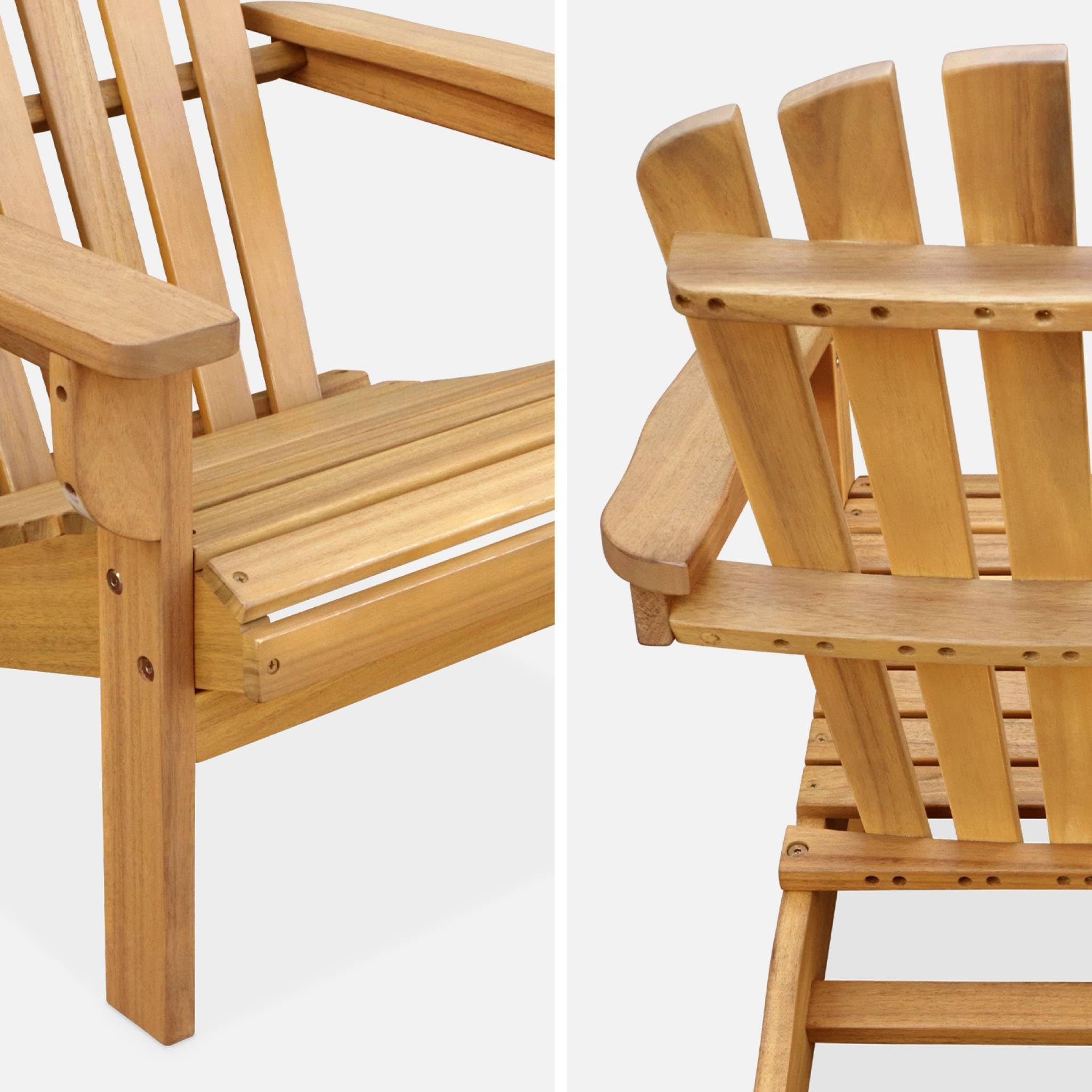 sweeek - Lot de 2 fauteuils en Bois d'acacia Adirondack pour Enfant. Salon de Jardin Enfant Couleur Teck Clair