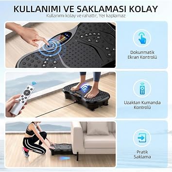 Fastgo Profesyonel 2D Titreşimli Egzersiz Aleti – 199 Hız Seviyesi, 5 Farklı Mod ve Bluetooth Hoparlörlü Uzaktan Kumandalı ve 2 Direnç Spor Aleti, Siyah