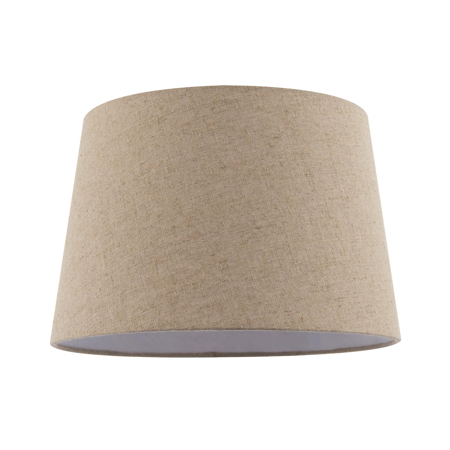 Classic Natural Oatmeal Linen Fabric Drum Lamp Shade with White Cotton Inner Lining | 30cm x 20cm | for Table or Pendant by Happy Homewares
