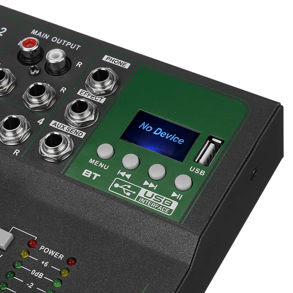 YONGYAO Microfono DJ a 4 canali per Il Controllo del Mixer Audio Bluetooth con LED Digital Display Music Stream