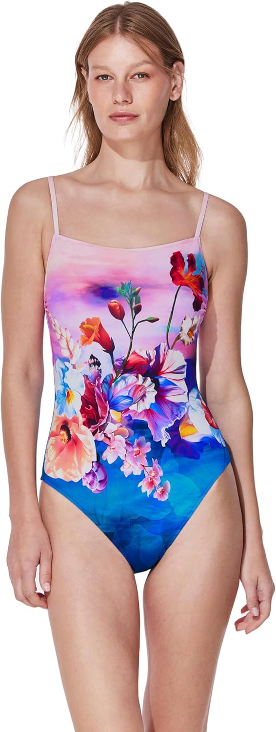 Gottex Underwire Square Neck One Piece Swimwear - Front & Back Lining, Adjustable Straps, Built-in Underwire Bra