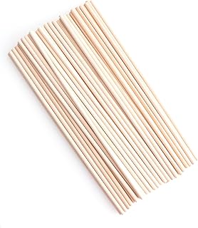 60 Pcs 8 Inch Wooden Dowel Rods Natural Unfinished Wood Hardwood Sticks for Crafting Project DIY Home Decoration Photo Painting Props Cake Toppers Centerpiece (3 mm, 8 Inch)