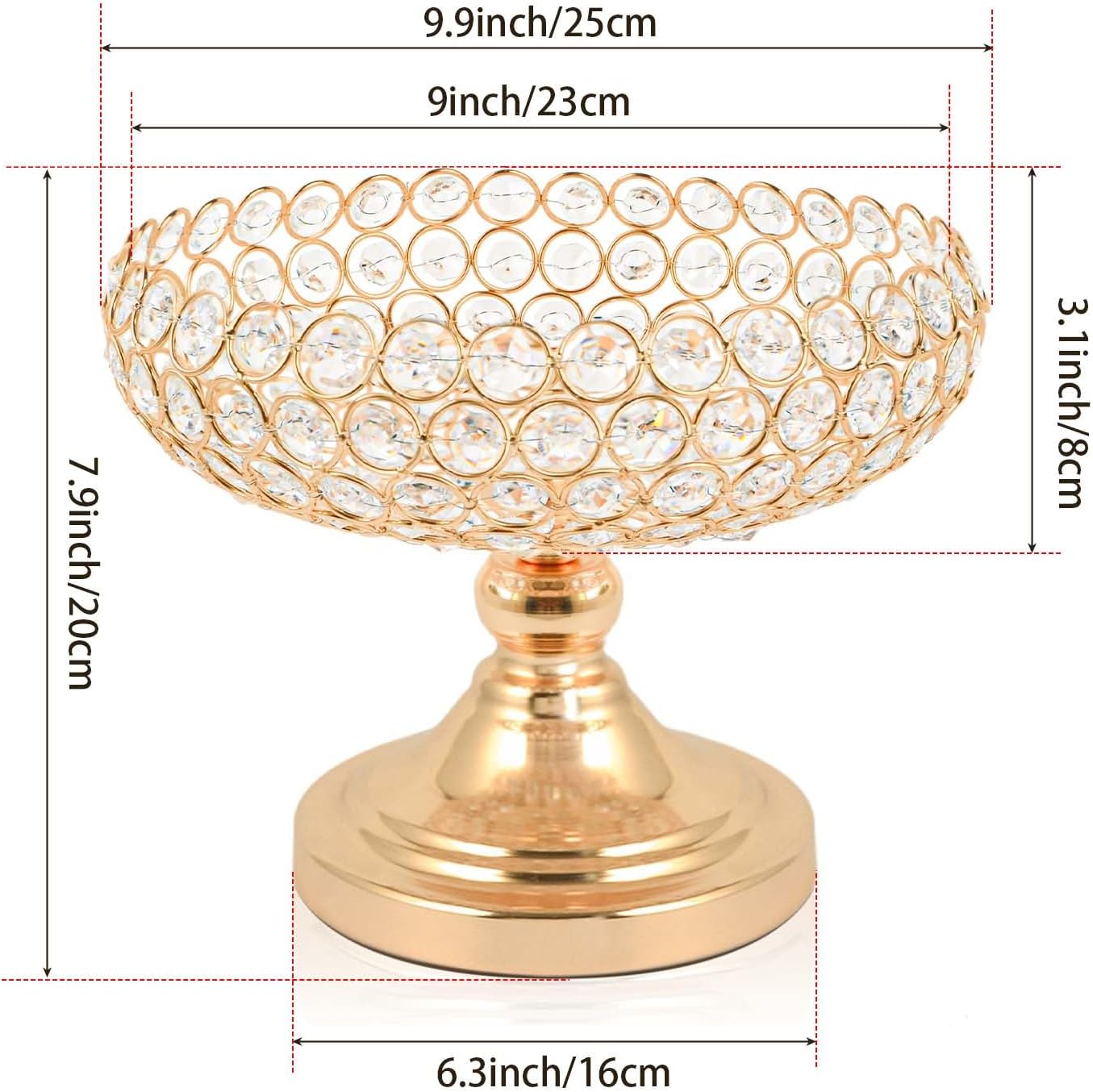 Hollow-Carved Design Crystal Fruit Bowl Food Bowl for Table Centerpiece, Fruit/Artificial flowers Holder for your Counter,Elegant Crystal Bowl for Party table(Gold, 1PC) - Image 4