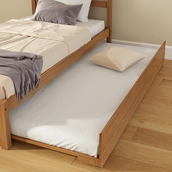 Grain & Grove Bear Bed Trundle, Embossed Pecan