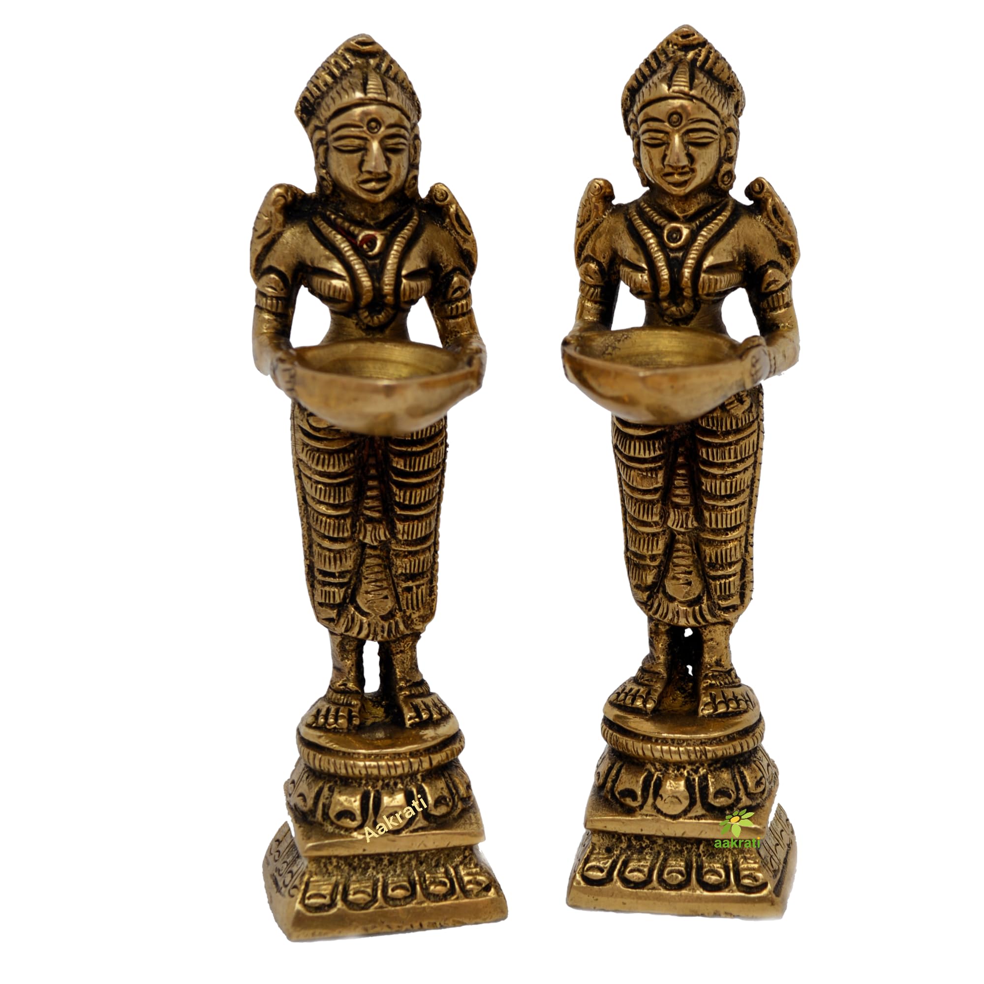 Aakrati Deep Laxmi Set Made of Metal,Brass Statue,Valuable Collectible, Handcrafted Home Decorative 3D Moving