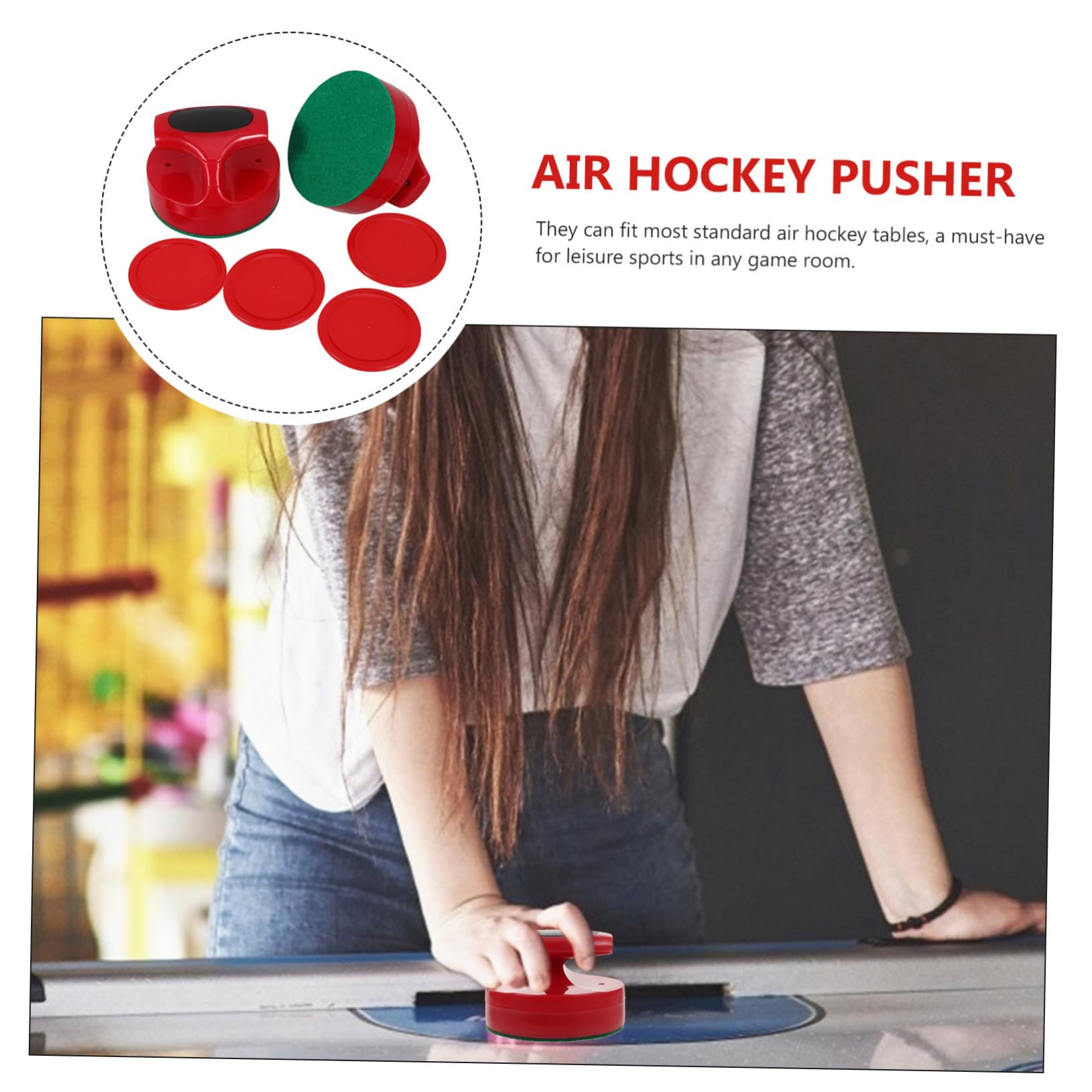 TOYANDONA 4 Zestawy Air Hockey Zestaw Do Hokeja Na Lodzie Pchacz Do Hokeja Na Lodzie Wiosło Do Hokeja Na Lodzie Pchacz Do Hokeja Stołowego Części Do Hokeja Krążki Do Hokeja Na Lodzie