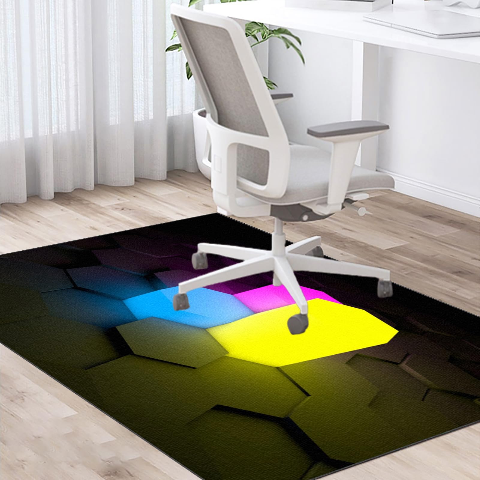 Zteiuqx Computer Gaming Chair Mat,Office Chair Mat for Hardwood Floor & Carpeted Floor, Heavy Duty Floor Protector Desk Chair Mat for Carpet Floors, Non Slip Chair Mat for Home Office 140 x 180 cm