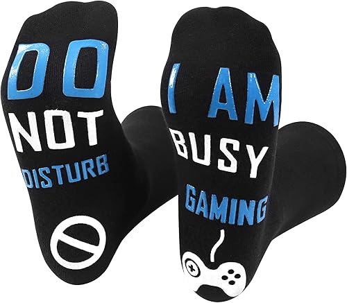QAPIZM Do Not Disturb I'M Gaming Socks, Teen Boys Gift Teenage Stocking Stuffers Gamer Sock for Men, Father, Dad, Grandson