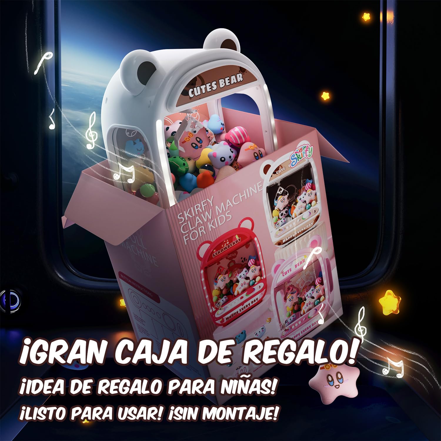 Máquinas expendedoras de garras para niños, juguetes de unicornio para niñas de 6 años en adelante, minimáquina expendedora con juguetes blandos para inquietarse,Claw Machine,Easy to Control, Brown