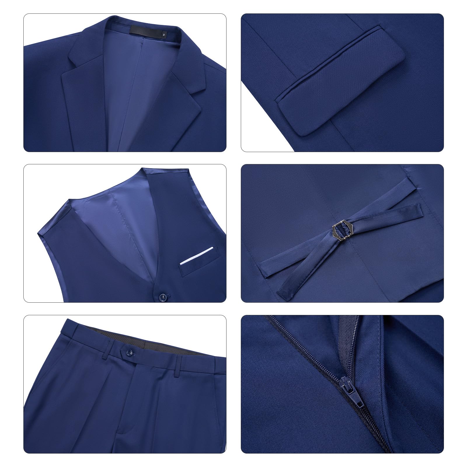 Trajes para Hombre Slim Fit de 3 Piezas Vestido de Novia Elegantes Suits Negocio Boda Blazer Chalecos Pantalones