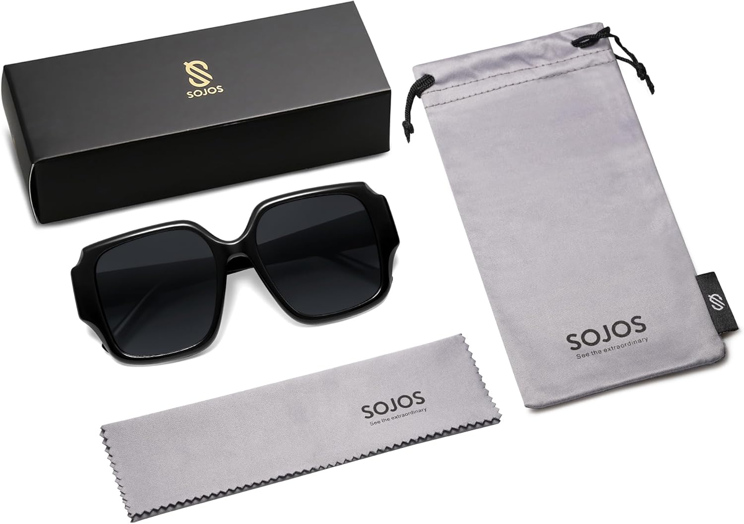 SOJOS Big Retro Square Polarized Sunglasses Womens Mens 70s 80s Vintage Oversized Sunnies SJ2359 - Image 5