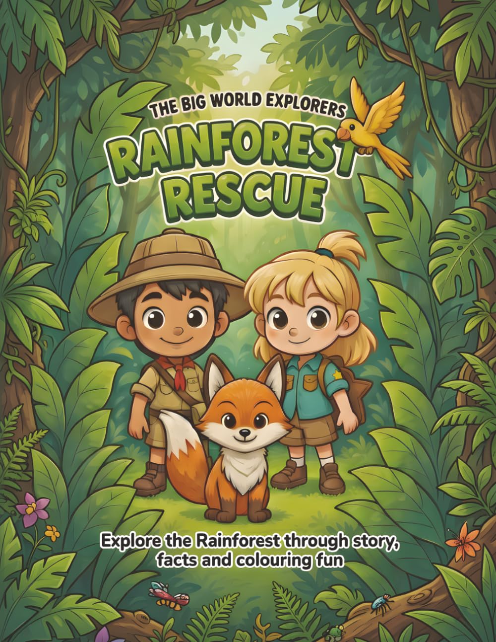 Rainforest Rescue: A Children's Colouring and Story Adventure: Read, Discover Amazing Facts and Colour! | Ages 4-8 | The Big World Explorers Series Book 1