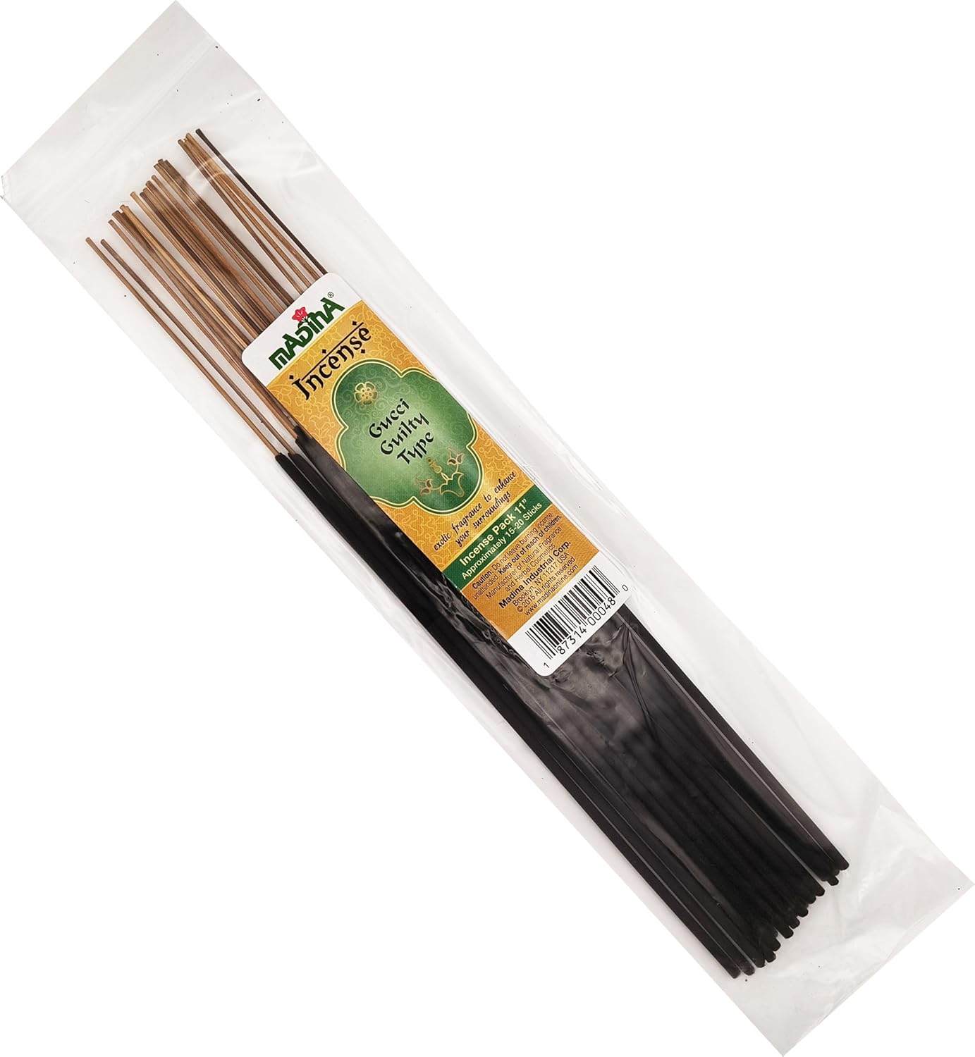 Madina Gucci Guilty - Type Scented Fragrance Incense Stick Pack [12 Packs x 20 Sticks Per Pack - Brown - 11"] - ID#45116