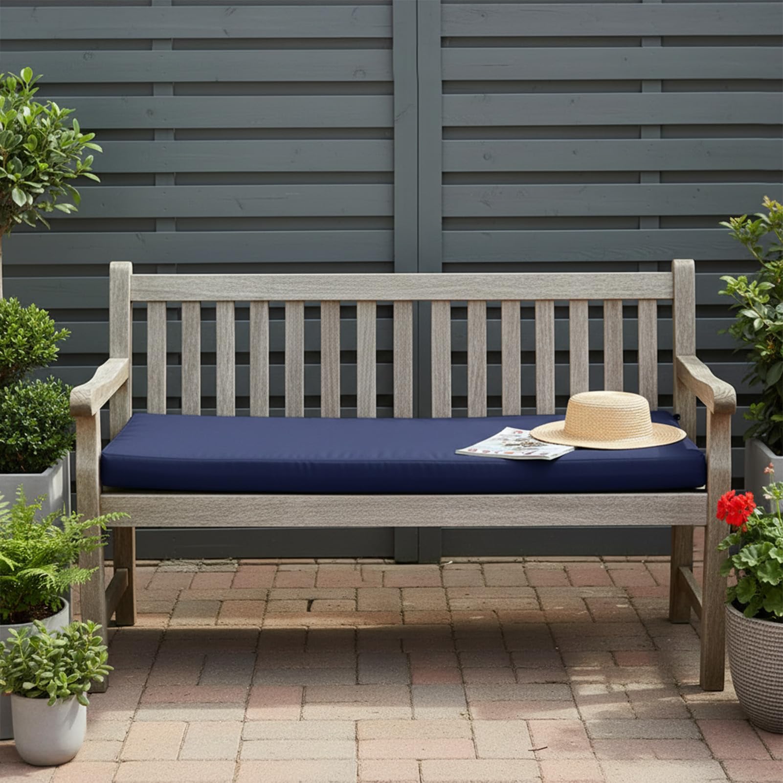 Ventouse 8cm Dick Outdoor Bankauflage: 107x46x8cm Wasserdicht Gartenbank Auflage Bankkissen Sitzauflagen Gartenmöbel mit Anti Rutsch Design für Dekorationsliebhaber