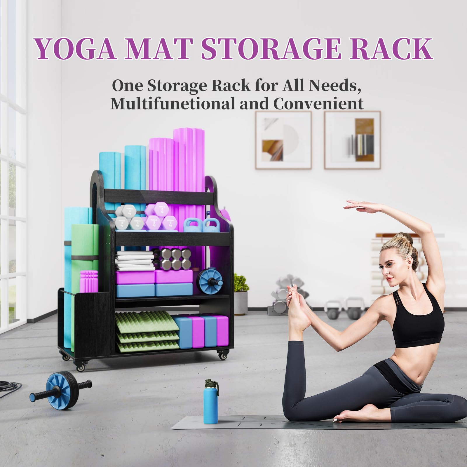 Gym Rack Weight Rack For Dumbbells, Home Gym Storage Rack Yoga