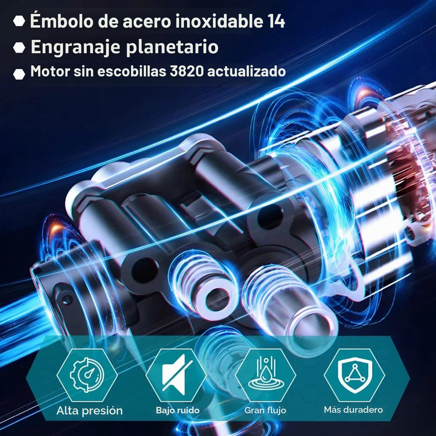 Hidrolimpiadora de Batería 100Bar, Hidrolimpiadora de Alta Presion con 6,0Ah Bateria, Boquilla 6 en 1, 3 Niveles de Presión de 60/80/100 Bar, Limpiador a Presión Portátil para Coche y Jardín (Negro)