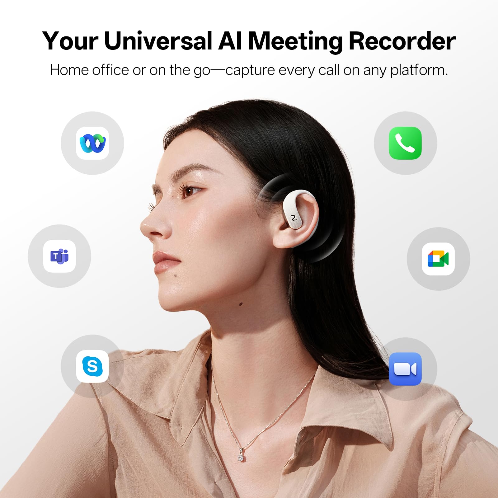 OpenNote AI Voice Recorder Earbuds - Gray - Dettaglio