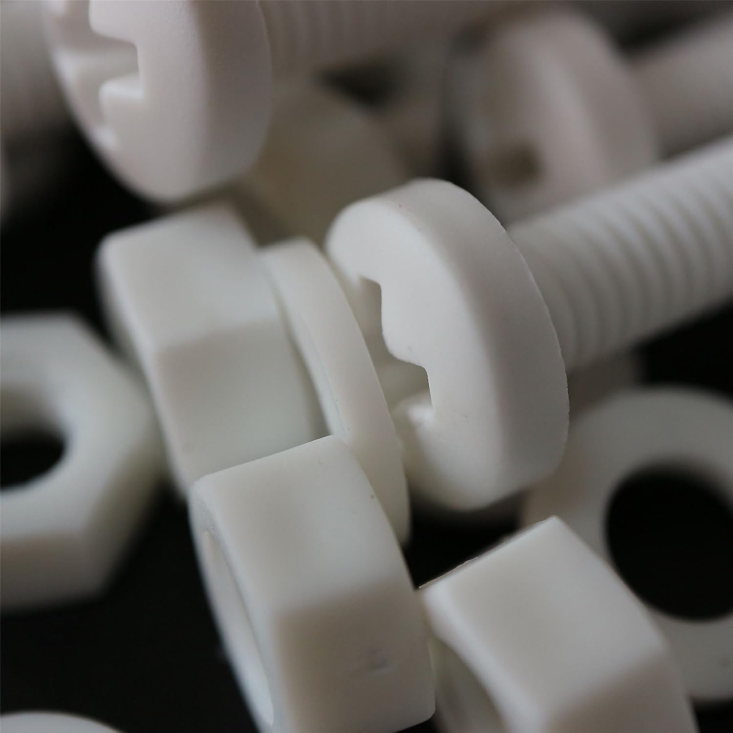 20 x White Pan Head Screws Polypropylene (PP) Plastic Nuts and Bolts, M6 x 60mm, Washers, (15/64 x 2 23/64 in)