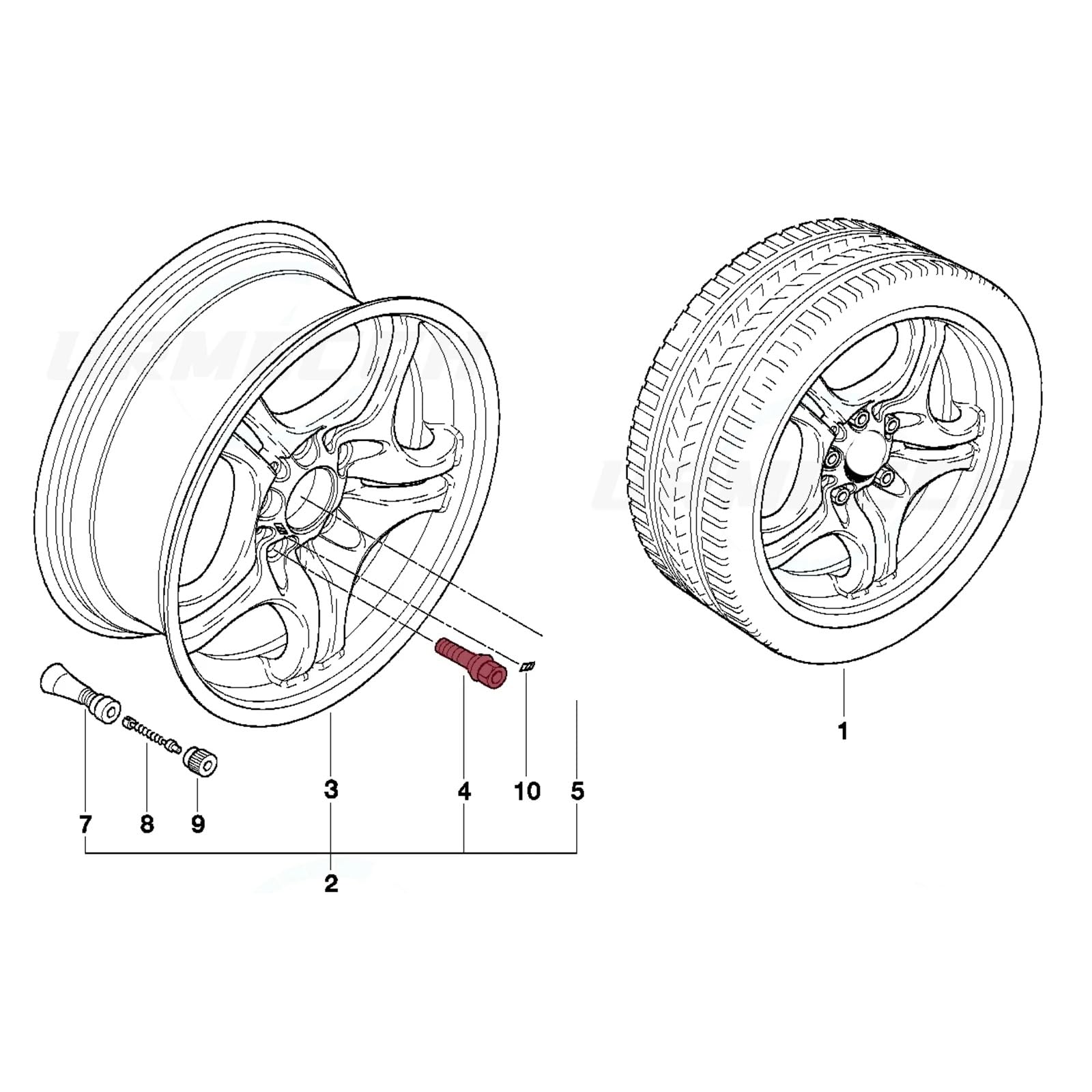 Compatibile con Nissan 5 pezzi bulloni ruota dadi antifurto M12 x 1,5 con chiave di bloccaggio perno ruota in lega base conica Bulloni Ruota