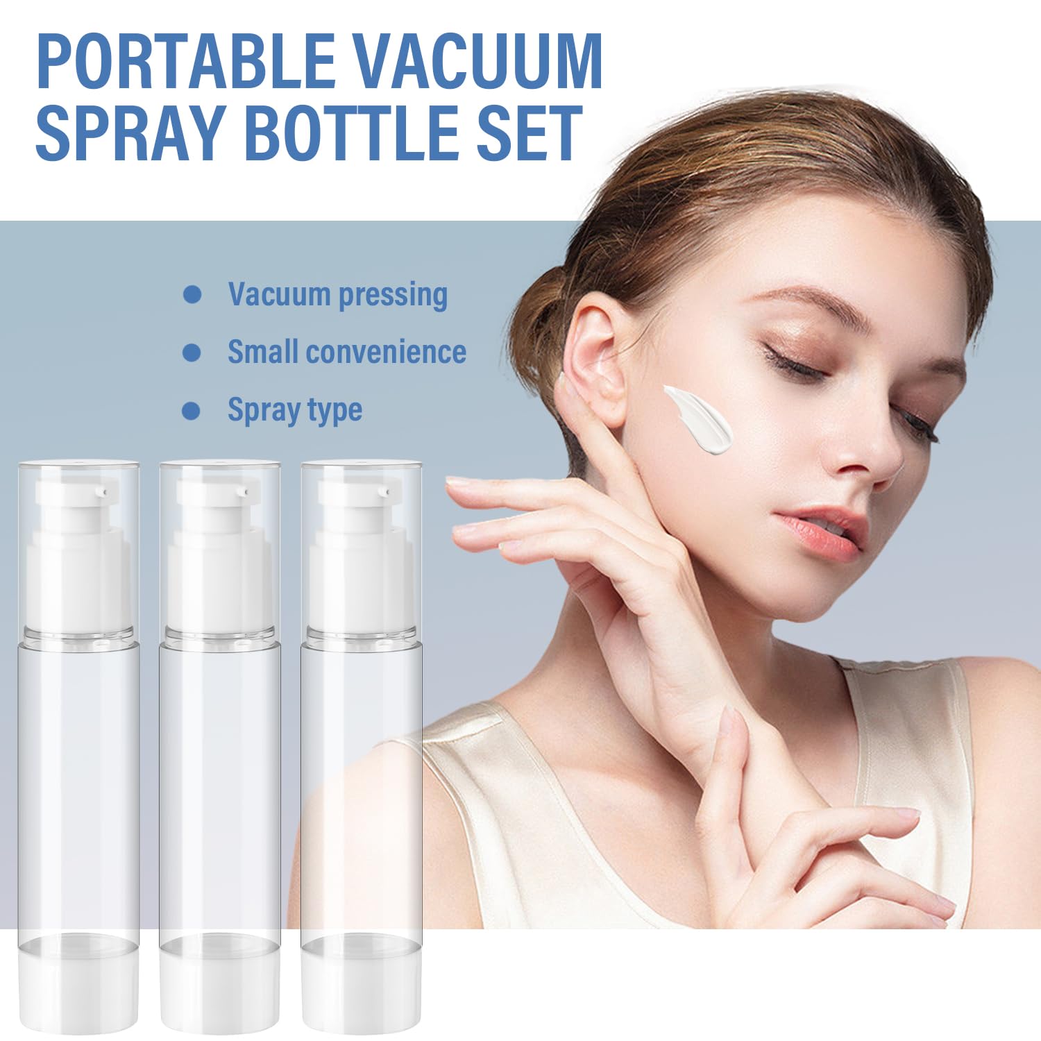Airless dozownik z pompką, 6 sztuk, 50 ml, puste butelki na krem, do wielokrotnego napełniania, próżniowe butelki podróżne do napełniania, do podróży, balsamów, szamponów, kosmetyków