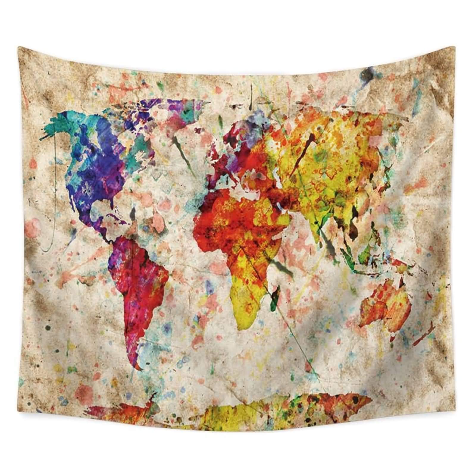 Decoration de chambre en tapisserie murale style G carte du monde 200x150