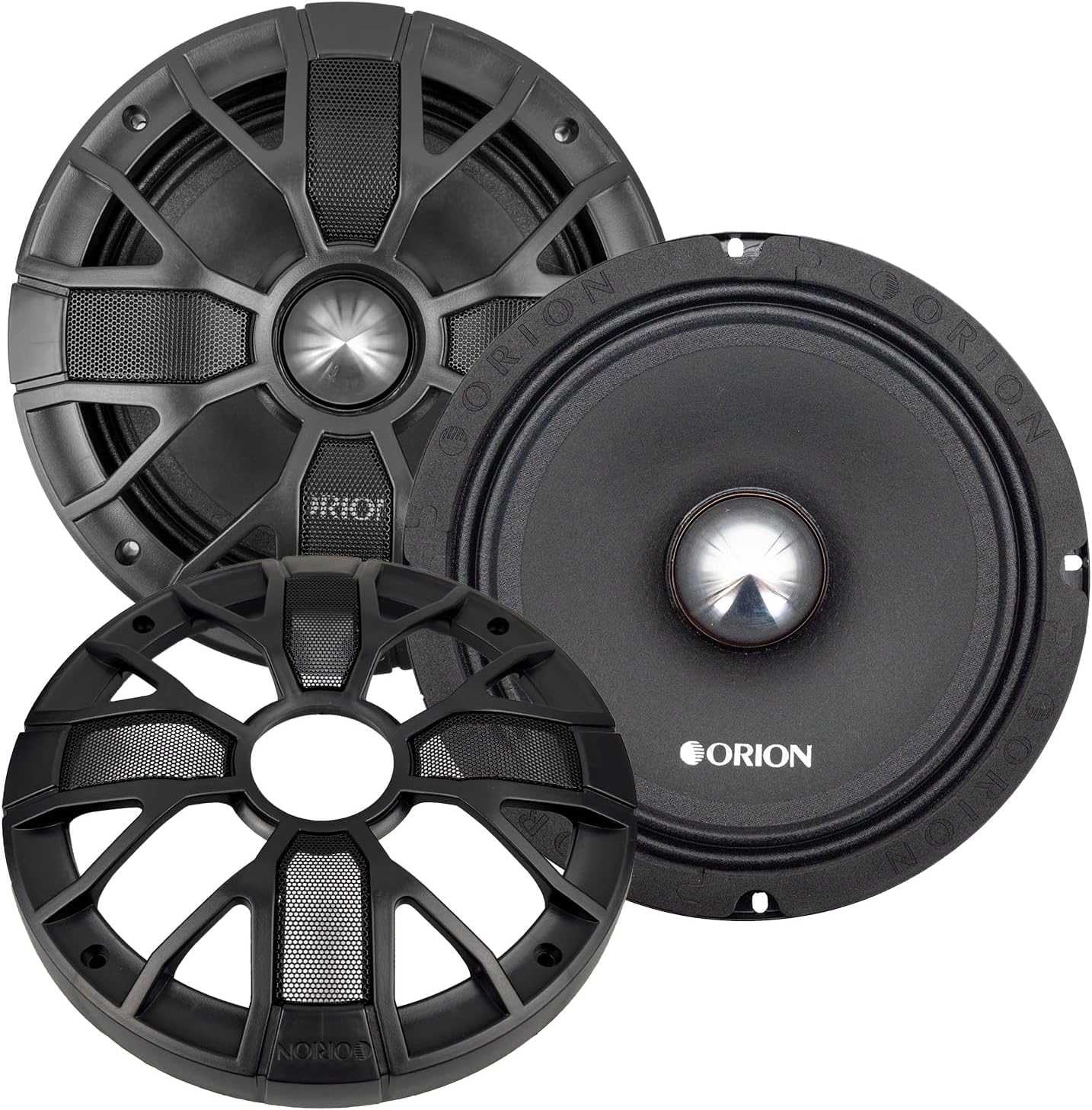 XTR XSM654SL Ultra Efficient Shallow Slim 6.5” Mid-Range Bullet Loudspeakers W/Grills, 1200W Max Power, 300W RMS, 4 Ohm - Pro Car Audio Stereo, Midrange Speakers (Pair)