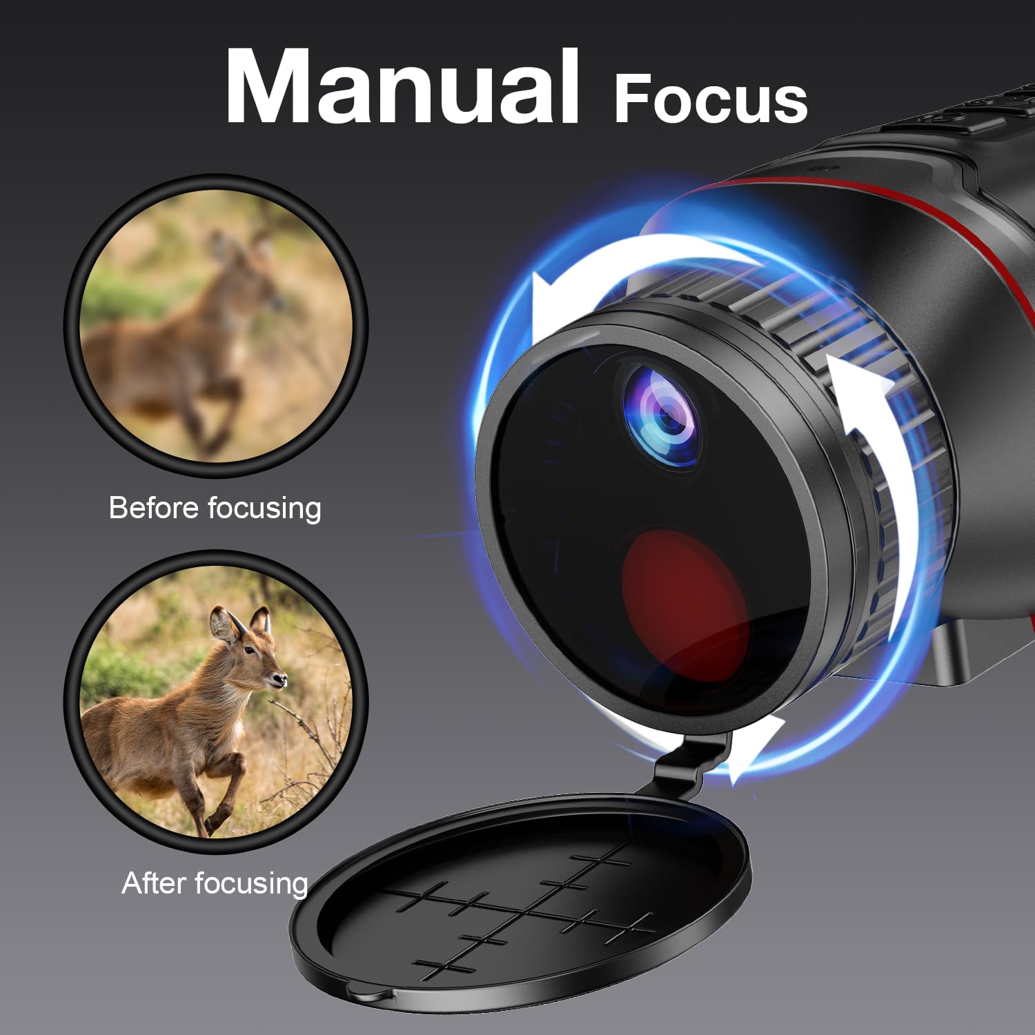 Dumjug 4K Digital Night Vision Monocular - Infrared Illuminator, Video Recording, 32GB Card, 8X Zoom For Hunting & Camping