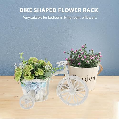 Miniatura 4 de STOBOK Soporte para plantas de bicicleta, soporte de flores artificiales en forma de bicicleta para escritorio, hogar, oficina, decoración, estante