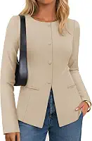 Blazers femininos casuais para negócios, outono, manga comprida, botões, jaquetas, roupas de trabalho para escritório, blazer ajustado, roupas 2025