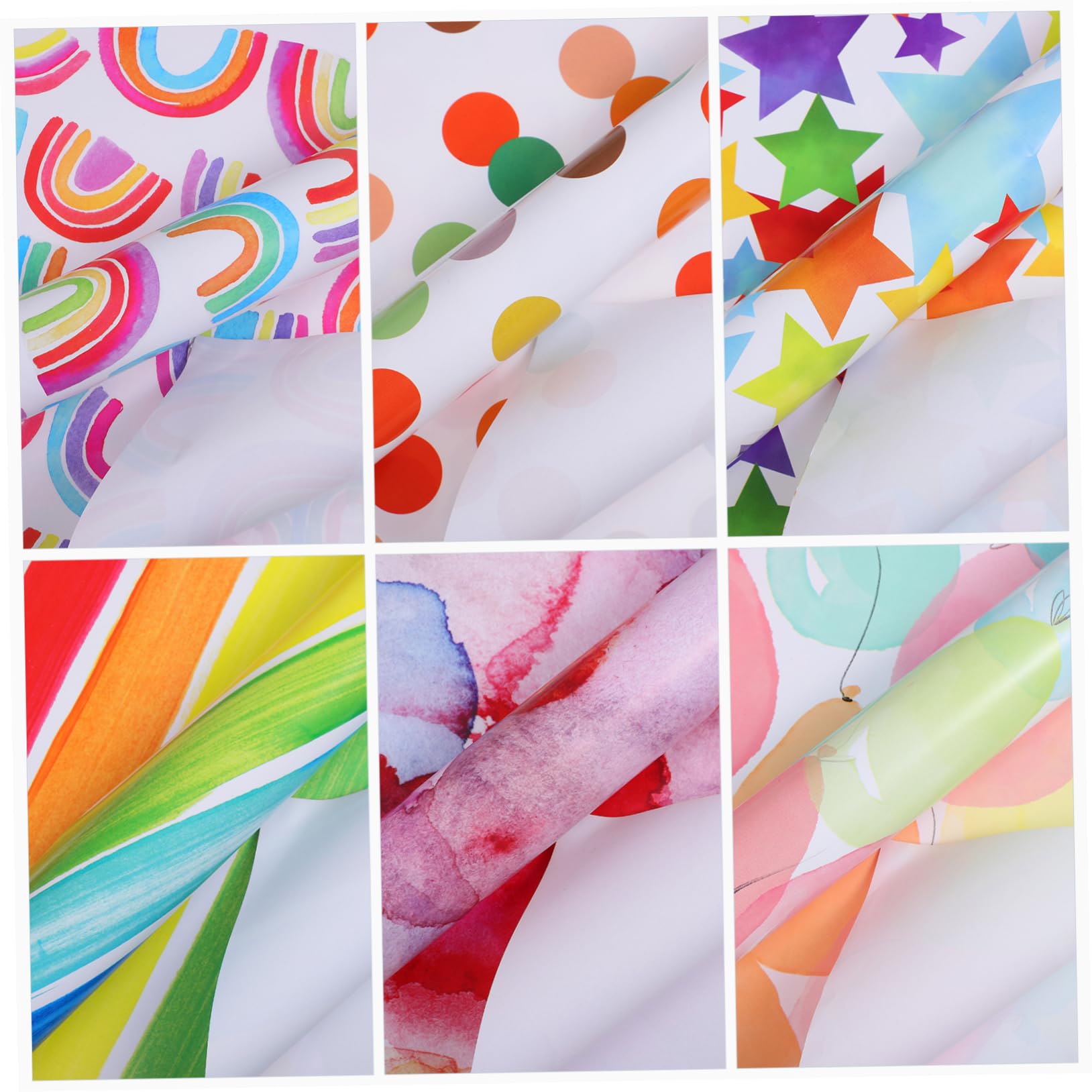 Papel de Obsequio para Cumpleaños, 24 Piezas con Cuatro Cintas de 2m